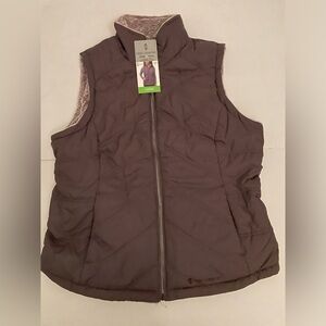 Free Country Cloud Lite Reversible Vest Large Purple Casual Lightweight Layering